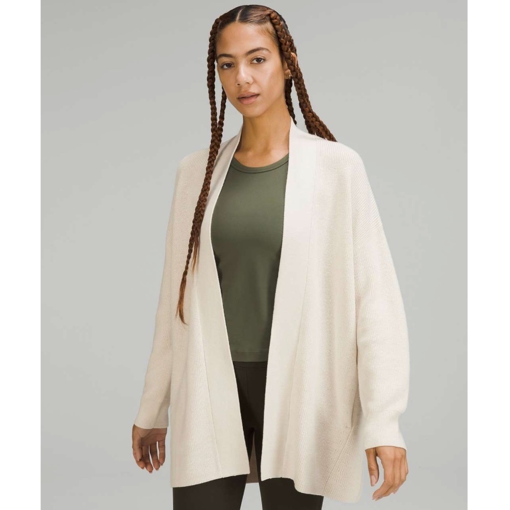 Lululemon Merino Wool Blend Ribbed Long Wrap Sweater